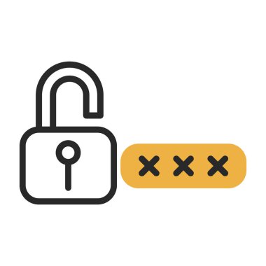 Şifre. Web simgesi basit illüstrasyon 