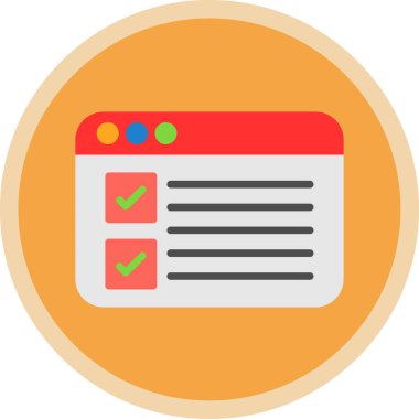 onay listesi düz simgesini, vektör, illüstrasyon