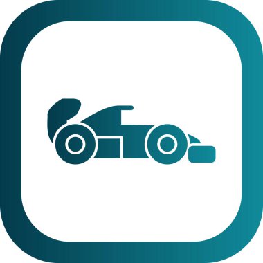 Yarış arabası web simgesi, basit vektör illüstrasyonu