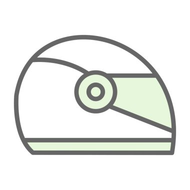 Kask simgesi basit tasarım illüstrasyonu 