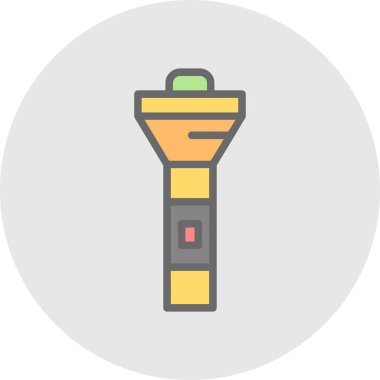 Flashlight düz simgesi, vektör illüstrasyon tasarımı