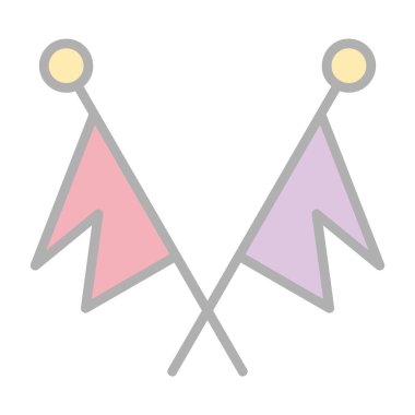 Basit bayrak vektör çizgisi simgesi 