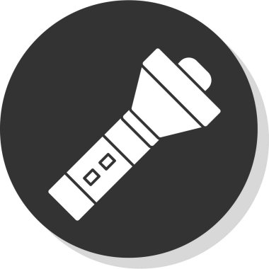 fener ikonu. Beyaz üzerinde izole edilmiş web tasarımı için el feneri vektör simgesinin basit çizimi