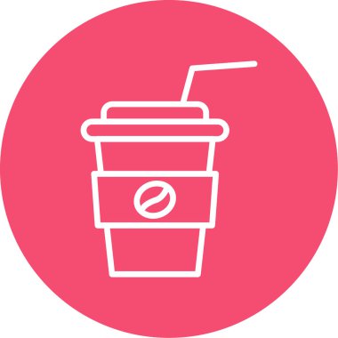 Saman içen kağıt kahve fincanı. Kafe logosu. Vektör.