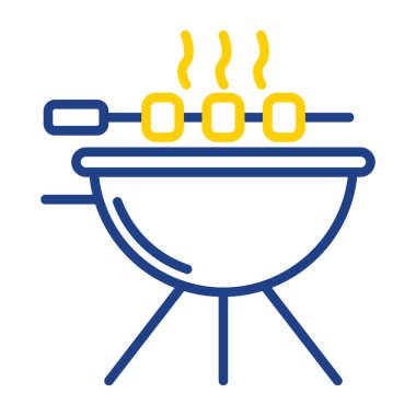 Barbekü. Web simgesi basit illüstrasyon