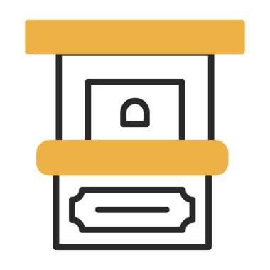 Bilet Ofisi simgesi vektör illüstrasyonu