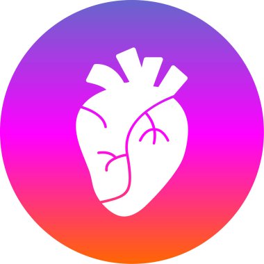 İnsan kalbi simgesi, vektör illüstrasyonu basit tasarım