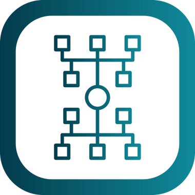 Algoritma ağ simgesi, vektör illüstrasyonu 