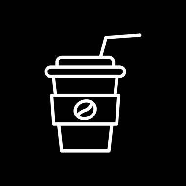 Saman içen kağıt kahve fincanı. Kafe logosu. Vektör.