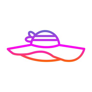 güneş şapkası simgesi, vektör illüstrasyonu