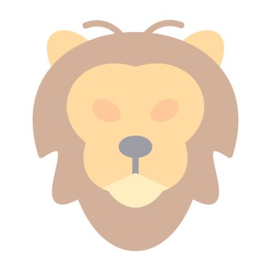 Aslan başı simgesi, vektör illüstrasyonu basit tasarım