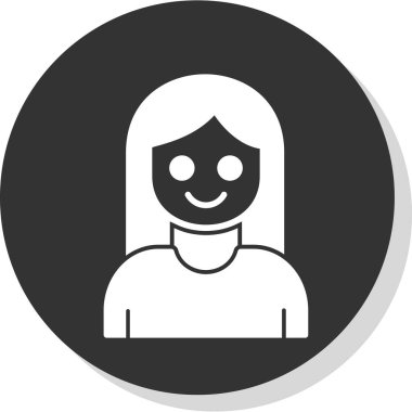 kız düz simgesi, vektör illüstrasyonu