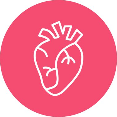 İnsan kalbi simgesi, vektör illüstrasyonu basit tasarım