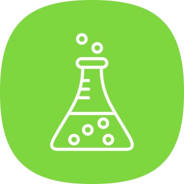 Bilim şişesi. Basit tasarım. Beaker vektör simgesi              