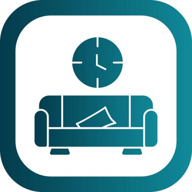 Koltuk vektör simgesi. biçim iki renkli düz sembol, gri ve cyan renkler, yuvarlak açılar, beyaz arkaplan