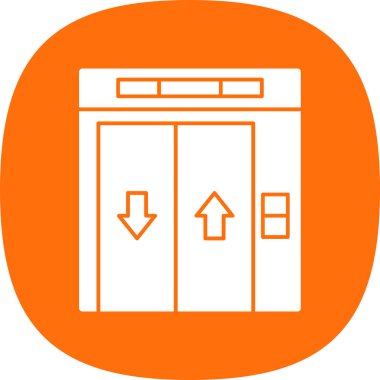 Asansör. Web simgesi basit illüstrasyon             