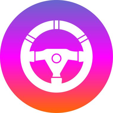 araba direksiyonunun düz simgesi, vektör resimli 