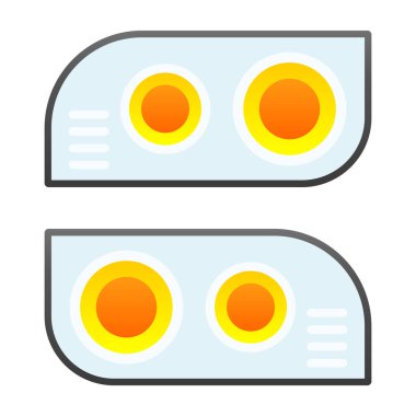 İki Araba Işıkları simgesi, vektör illüstrasyonu