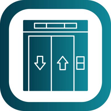 Asansör. Web simgesi basit illüstrasyon             