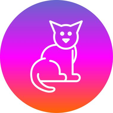 Kedi. Web simgesi vektör illüstrasyonu