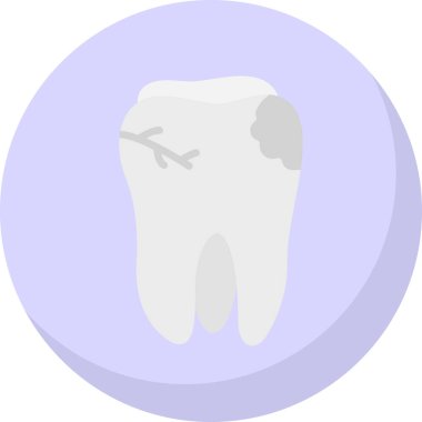 Bir dişin vektör illüstrasyonu simge taşır