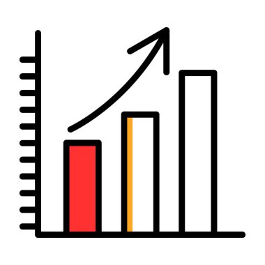 İş grafiği. Grafik düz simgesi