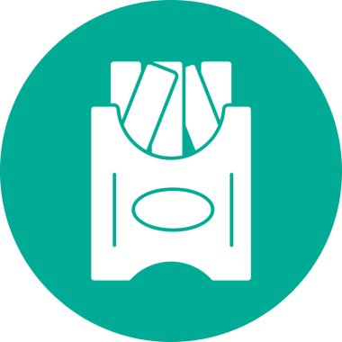 Patates kızartması simgesi, vektör basit tasarım