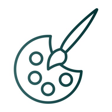 Palet boyama ve boya fırçası simgesi, vektör illüstrasyonu