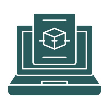 Dizüstü bilgisayar simgesinin vektör çizimi