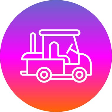 Golf Arabası simgesinin vektör illüstrasyonu