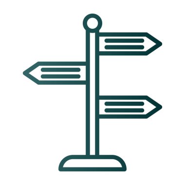 Yön, işaret direği simgesi. Basit vektör illüstrasyonu