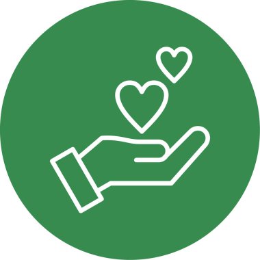 Bir kalp, aşk, vektör illüstrasyonu, basit bir simge, arkaplan