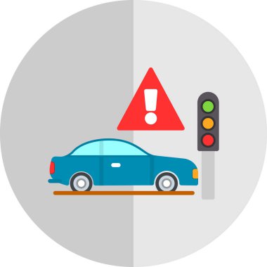 Trafik ışığı simgesi, düz biçim vektörü