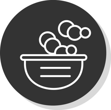 Sabun köpük ikonlu bir kase sıvı. 