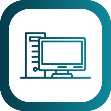 pc bilgisayar simgesinin vektör illüstrasyonu 