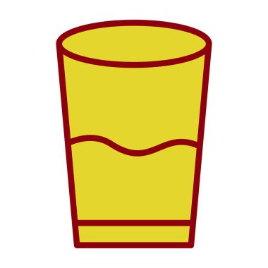 Bir bardak su, içecek ikonu, beyaz arkaplanda izole edilmiş. 