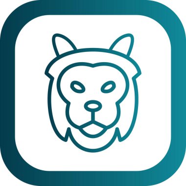 Aslan etobur simgesi, basit vektör illüstrasyonu 