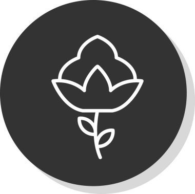 Pamuk çiçek simgesinin vektör illüstrasyonu 