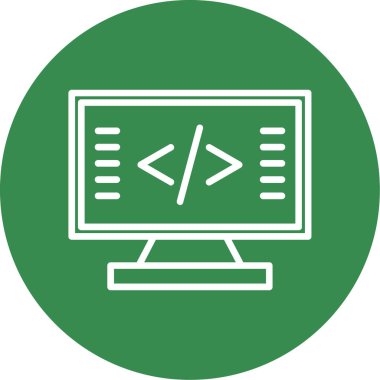 Kod işareti. Kodlama simgesi. vektör illüstrasyonu