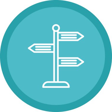 Yön, işaret direği simgesi. Basit vektör illüstrasyonu