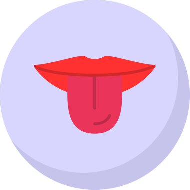 dil dışarı yüz simgesi, vektör illüstrasyonu 