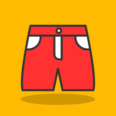 Turuncu Şort simgesi, vektör illüstrasyon basit tasarım