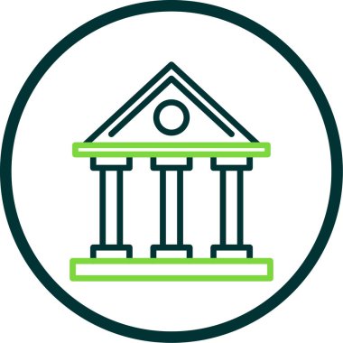 Banka binası. Web simgesi basit illüstrasyon