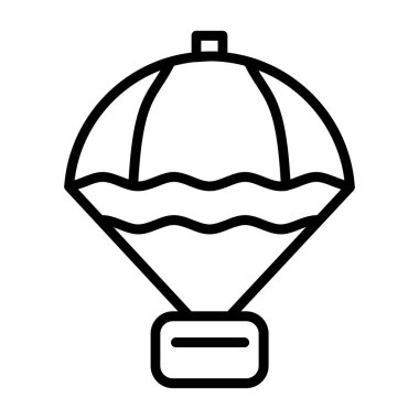 paraşüt ağ simgesi, vektör illüstrasyonu