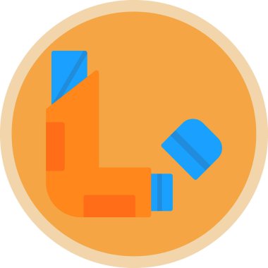 Tek bir turuncu ve mavi yuvarlak simgenin vektör çizimi