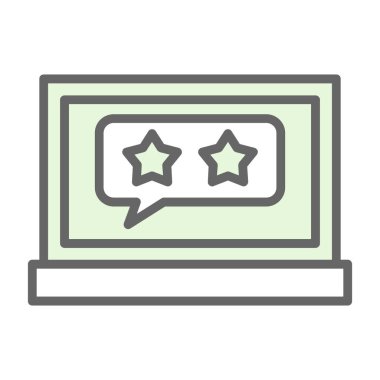 Dizüstü bilgisayarda gözden geçirme imzası, vektör illüstrasyonu basit tasarım