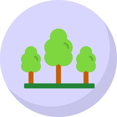 Düz ağaç simgesinin vektör illüstrasyonu