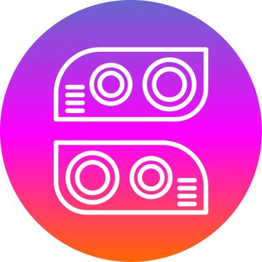 İki Araba Işıkları simgesi, vektör illüstrasyonu