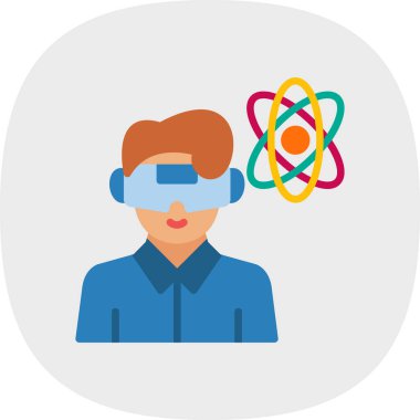 Sanal gerçeklikteki bir adamın vektör çizimi