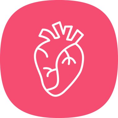 İnsan kalbi simgesi, vektör illüstrasyonu basit tasarım